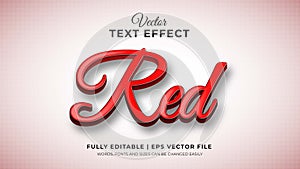 Red theme text effect with 3d editable text effect