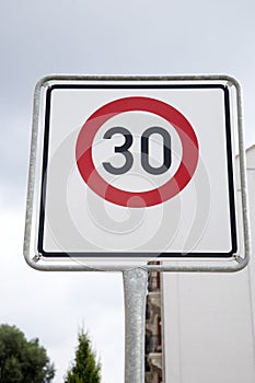Red Thirty Speed Sign