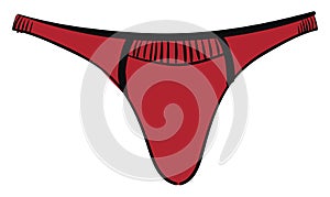 Red thong, illustration, vector