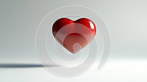 A Red Three Dimensional Heart Shape Floating