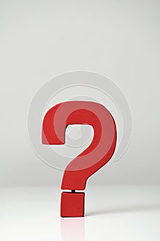 Red three-dimensional question mark