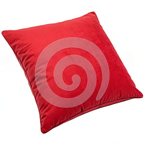 Red Throw Pillow isolated on white background