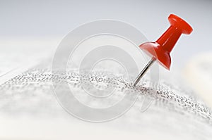 Red thumbtack