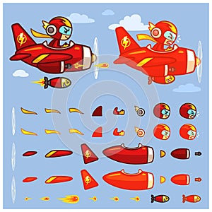 Red Thunder Plane Game Sprites