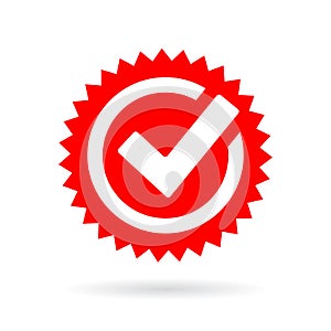 Red tick mark icon