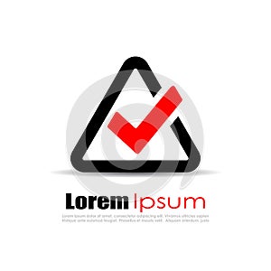 Red tick mark vector logo