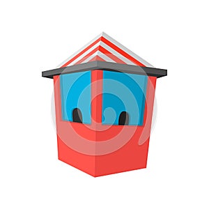 Red ticket booth cartoon icon