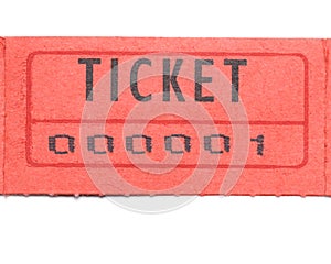 Red ticket numbered one