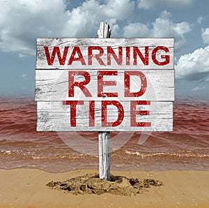 Red Tide Beach Warning photo