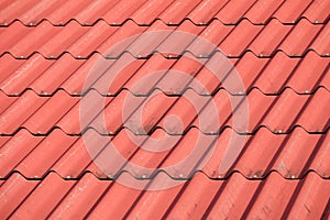 Red tile element of roof