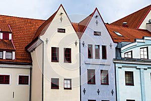 Red tile roof houses in Riga photo