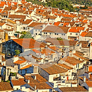 Red tile roofs photo