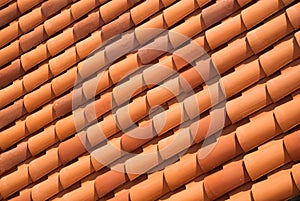 Red tiled roof background