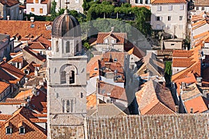 Red tiled roofs of the old Dubrovnik