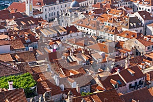 Red tiled roofs of the old town in Dubrovnik