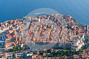 Red tiled roofs of the old town in Dubrovnik