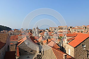 Red tiled roofs in the historic centre of Dubrovnik Croatia