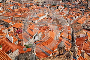 Red tiled roofs in the Old town of Dubrovnik