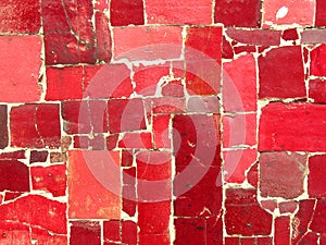 Red tiles mosaic - random pattern