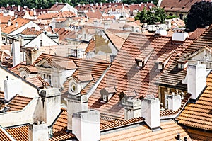 Red tiles roofs photo