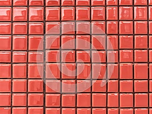 red tiles wall. background. texture of tiles