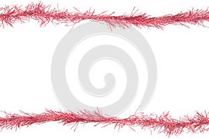 red tinsel frame