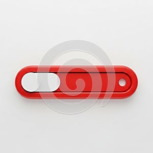 Red Toggle Switch With White Slider On A White Background button control