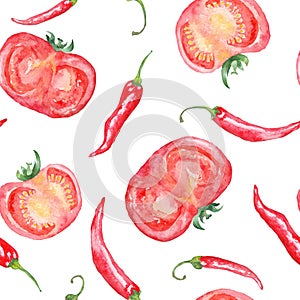 Red Tomato and Chilly Pattern