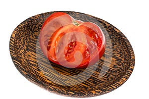 Red tomato, cut in half