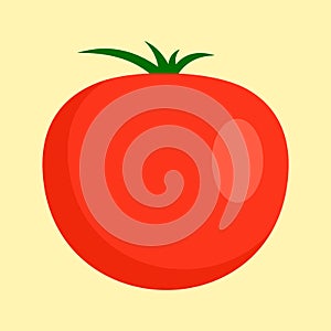 Red tomato icon, flat style