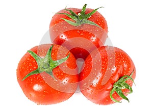 Red tomato isolated on white