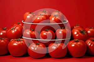 Red tomato organic fresh background ripe juicy vegetarian vegetable food healthy