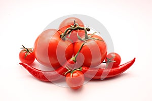 Red tomato and pepper