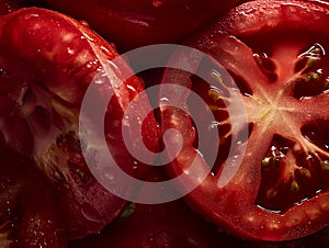 Red tomato texture close up