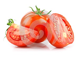Red tomato vegetable with cut