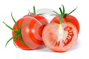 Red tomato vegetable with cut