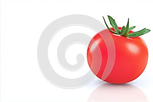 Red tomato on a white background.