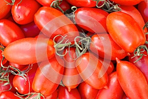 Red tomatoes background. top view