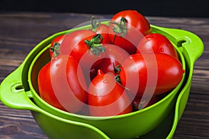 Red tomatoes in a bowl for drying vegetables