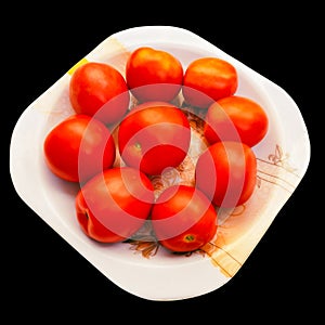 Red tomatoes fruit tomato vegetable tomat timatar pomidor tomate closeup view image photo