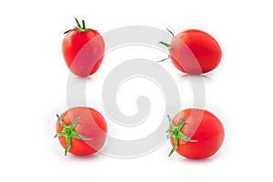 Red tomatoes,  on white background