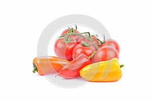 Red tomatoes and pepers