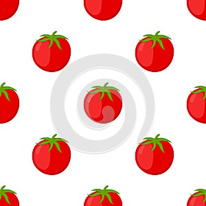 Red tomatoes seamless pattern. Made in cartoon flat style.