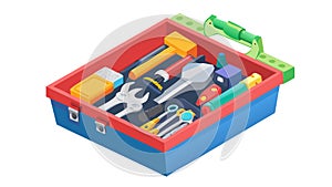 Red Toolbox with Assorted Hand Tools, vector design Generative AI