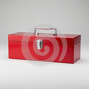 Red toolbox isolated on white background