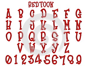 Red Toon cartoon wacky  alphabet  3D Illustration