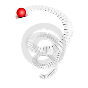 Red top leader sphere on staircase ladder