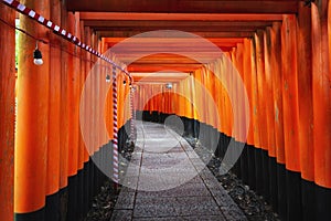 Red Torii Gate at Fushimi Inari Shrine, Kyoto, Japan