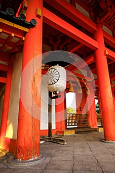 Red Torii gates in Fushimi Inari shrine in Kyoto, Japan