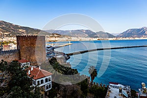 Red Tower Kizil Kule in Alanya, Turkey